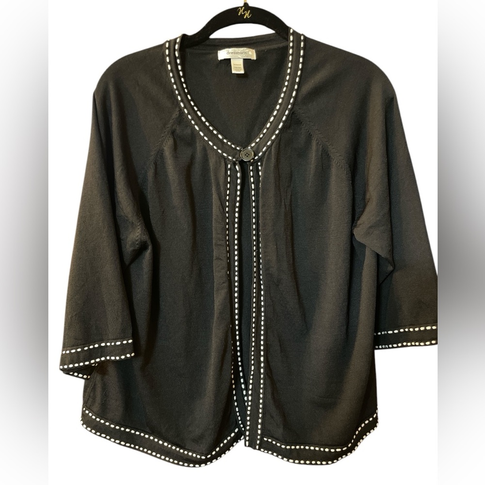 🖤dressbarn Black Sweater with White Trim.